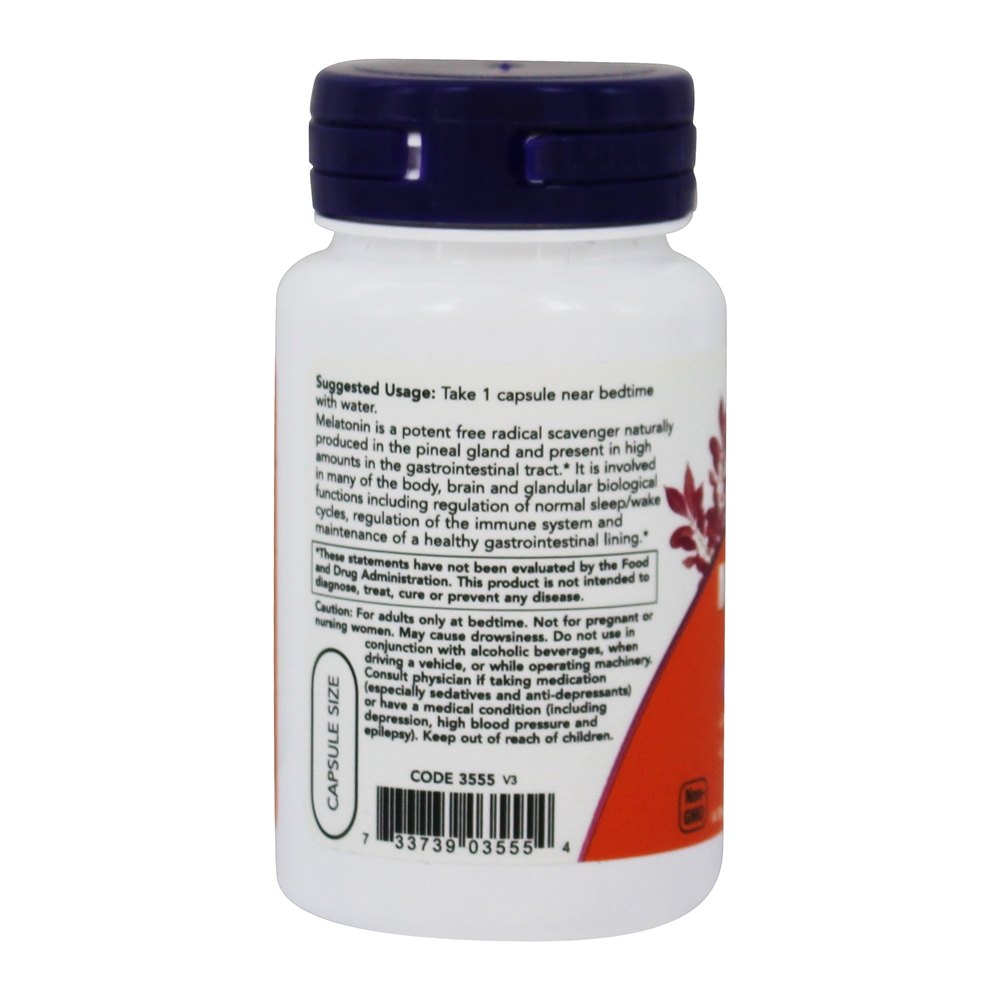 Comprar Melatonina de Alta Potência 5 mg. - 60 Cápsula (s) vegetal (s) NOW Foods - Imagem 3