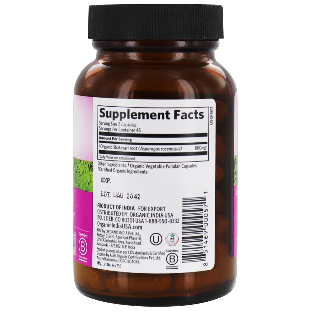 Comprar Shatavari Hormonal Balance - Cápsulas vegetarianas 90 Organic India - Imagem 2