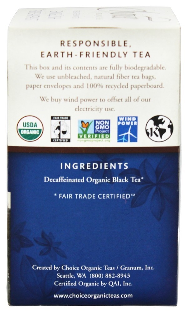 Comprar Café da Manhã Inglês Descafeinado - 16 Saquinhos de Chá Choice Organic Teas - Imagem 2