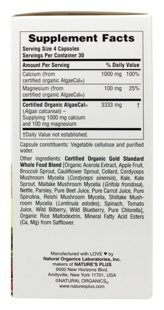 Comprar Fonte De Cálcio De Jardim De Vida Com AlgaeCal - Cápsulas vegetarianas 120 Natures Plus - Imagem 2