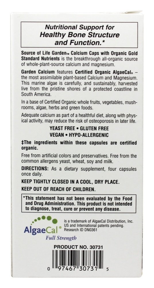 Comprar Fonte De Cálcio De Jardim De Vida Com AlgaeCal - Cápsulas vegetarianas 120 Natures Plus - Imagem 3
