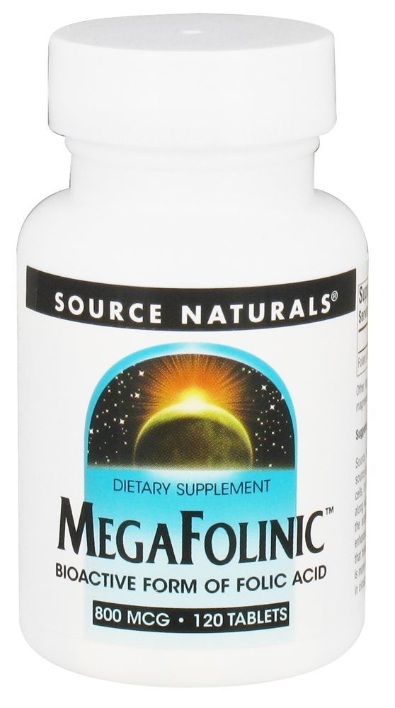 Comprar Forma Bioativa MegaFolínica de Ácido Fólico 800 mcg. - 120 Tablets Source Naturals