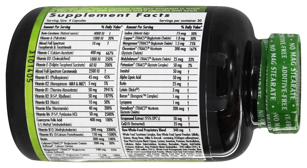 Comprar Multi Vit-A-Min Fórmula Coenzimada de Alta Potência a Base de Alimentos Integrais - Cápsulas vegetarianas 120 Emerald Labs - Imagem 2