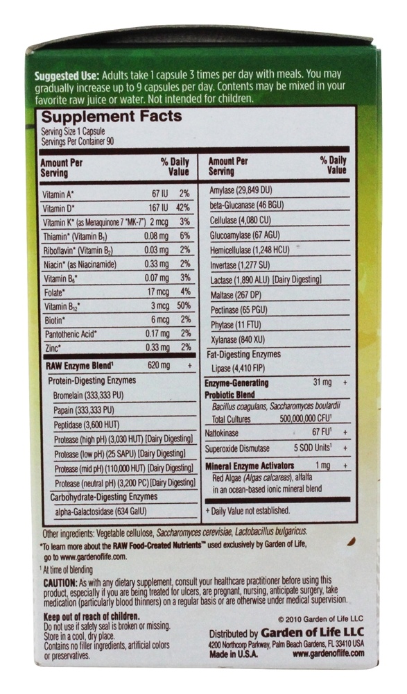 Comprar CRU Enzimas Mulheres 50 & Mais sábio - Cápsulas vegetarianas 90 Garden of Life - Imagem 2