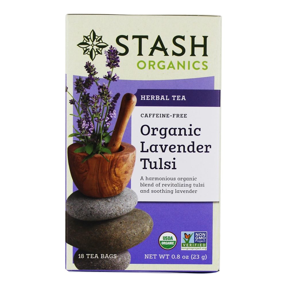 Comprar Chá de ervas Tulsi de lavanda orgânica sem cafeína - 18 Saquinhos de Chá Stash Tea