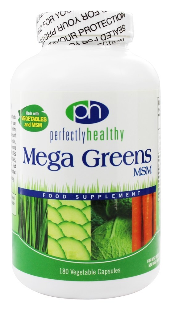 Comprar Mega Greens Plus MSM - 180 Cápsula (s) vegetal (s) Perfectly Healthy
