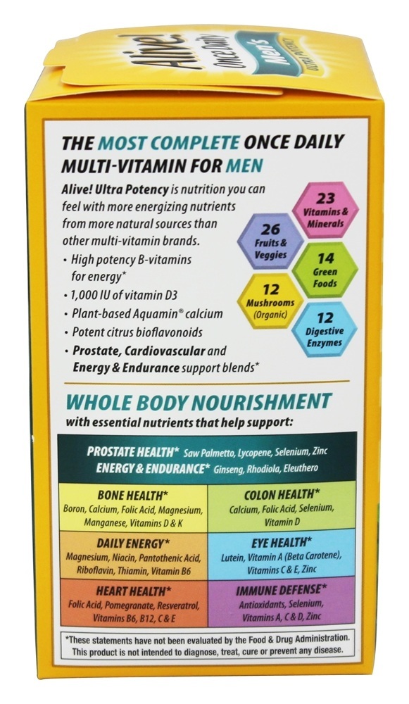 Comprar Alive! Multivitamínico & Energizador Integral Para Homens Ultra Potência - 60 Tablets Nature's Way - Imagem 4