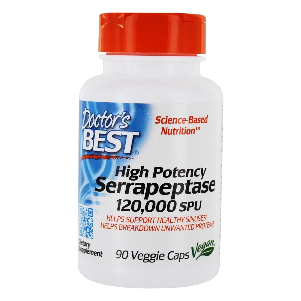 Comprar Serrapeptase de alta potência 120,000 SPU - 90 Cápsula (s) vegetal (s) Doctor's Best