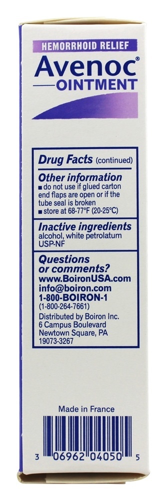Comprar Avenoc Ointment Homeopathic Medicine para alívio de hemorróidas - 1 oz. Boiron - Imagem 3