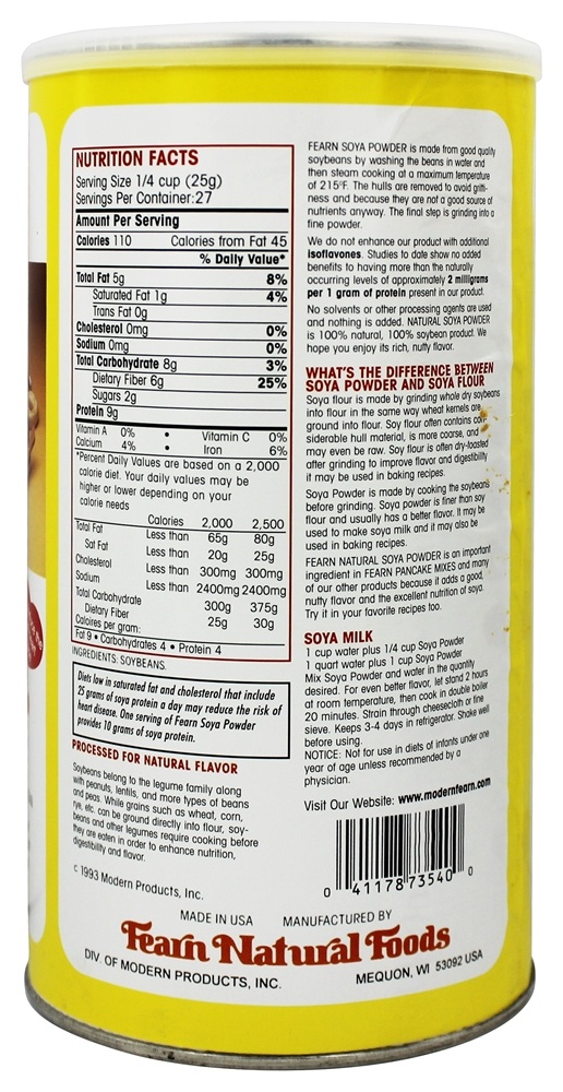 Comprar Soja Em Pó Natural - 1.5 lbs. Fearn - Imagem 2