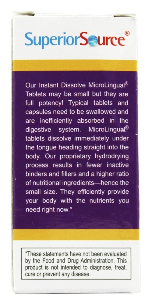 Comprar B12 Metilcobalamina 1000 mcg Com B6 & Ácido Fólico 400 mcg. - 60 Tablets Superior Source - Imagem 3