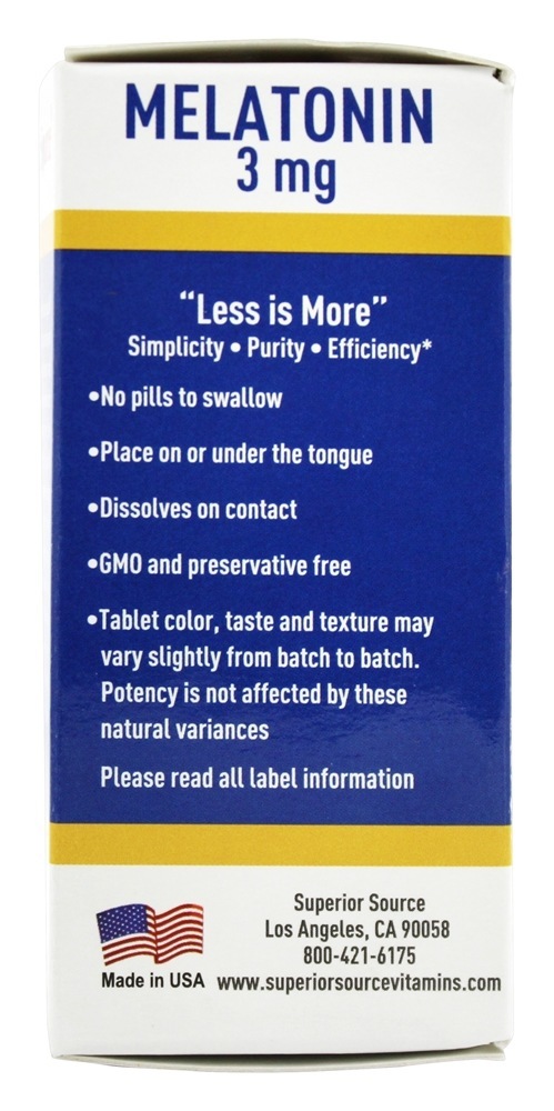 Comprar Melatonina Dissolver instantaneamente 3 mg. - 60 Tablets Superior Source - Imagem 4