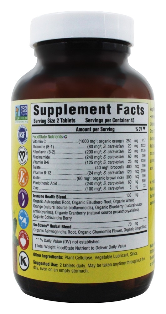 Comprar DailyFoods Un-Stress Ervas Orgânicas Anti-Stress - 90 Comprimidos vegetarianos MegaFood - Imagem 2
