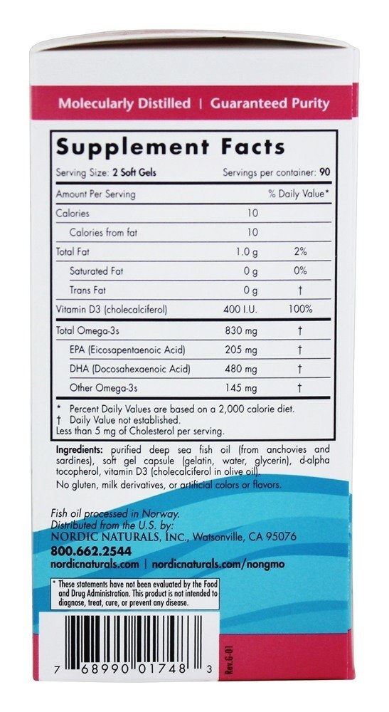 Comprar DHA Pré-Natal com Vitamina D - 180 Softgels Nordic Naturals - Imagem 2