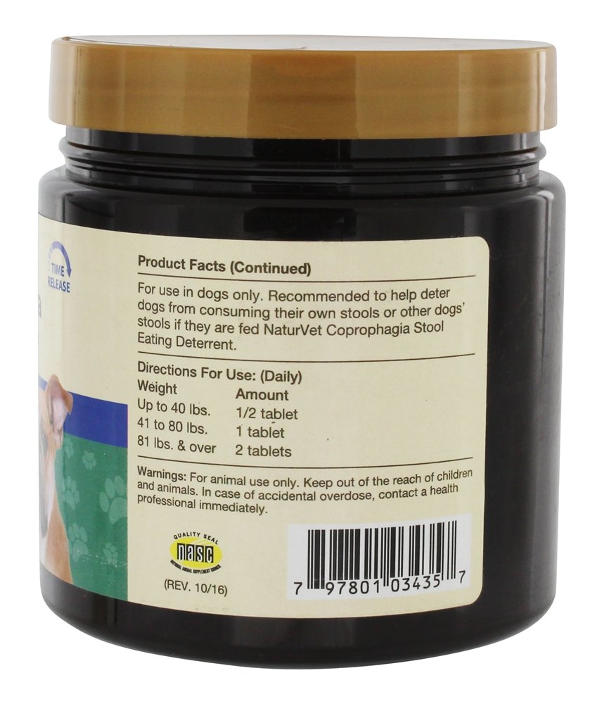 Comprar Banqueta Coprophagia Deterrent Comer Para Cães - 130 comprimidos mastigáveis NaturVet - Imagem 3