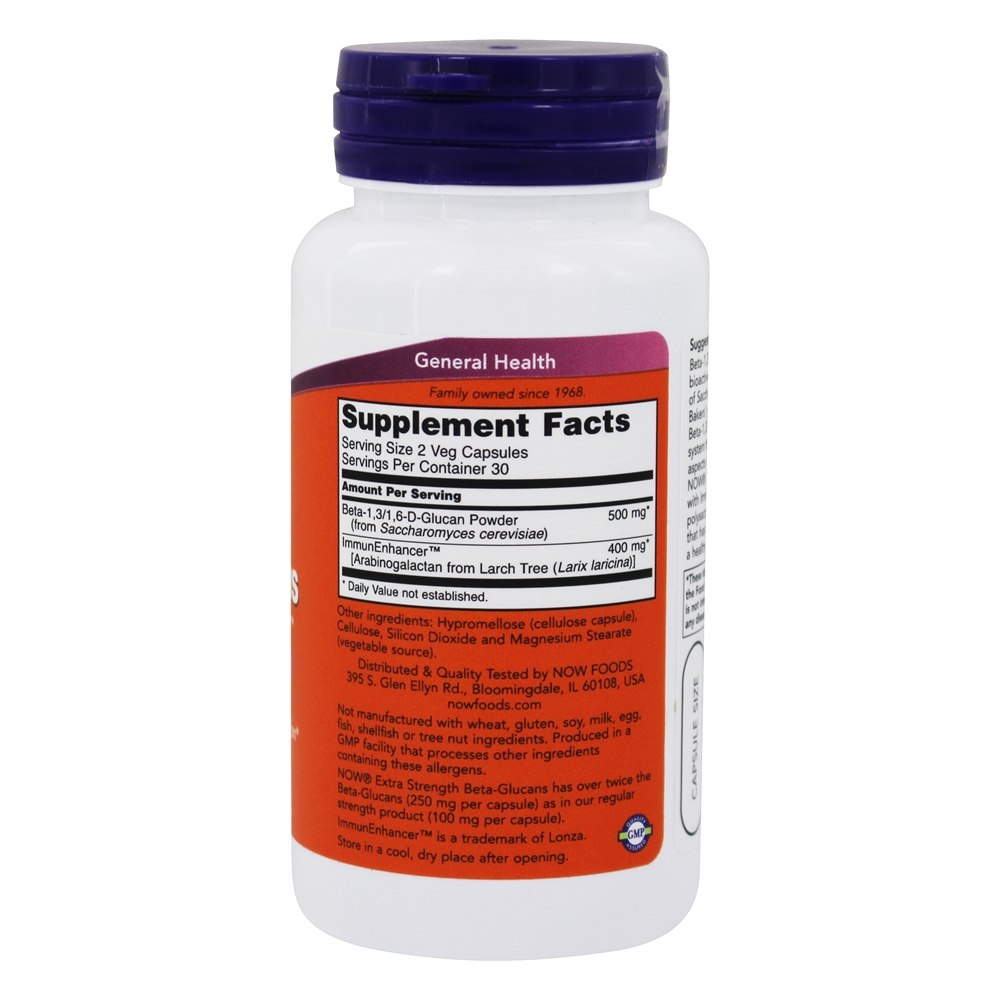 Comprar Beta-Glucano com Immunenhancer Xtra Força 250 mg. - Cápsulas vegetarianas 60 NOW Foods - Imagem 2