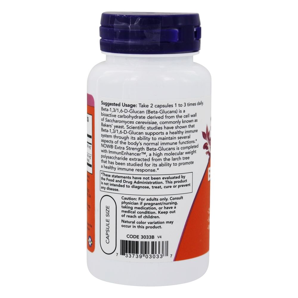 Comprar Beta-Glucano com Immunenhancer Xtra Força 250 mg. - Cápsulas vegetarianas 60 NOW Foods - Imagem 3