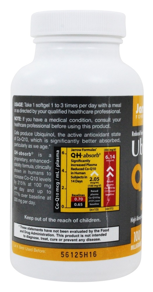 Comprar Ubiquinol QH-Absorb 100 mg. - 120 Softgels Jarrow Formulas - Imagem 3
