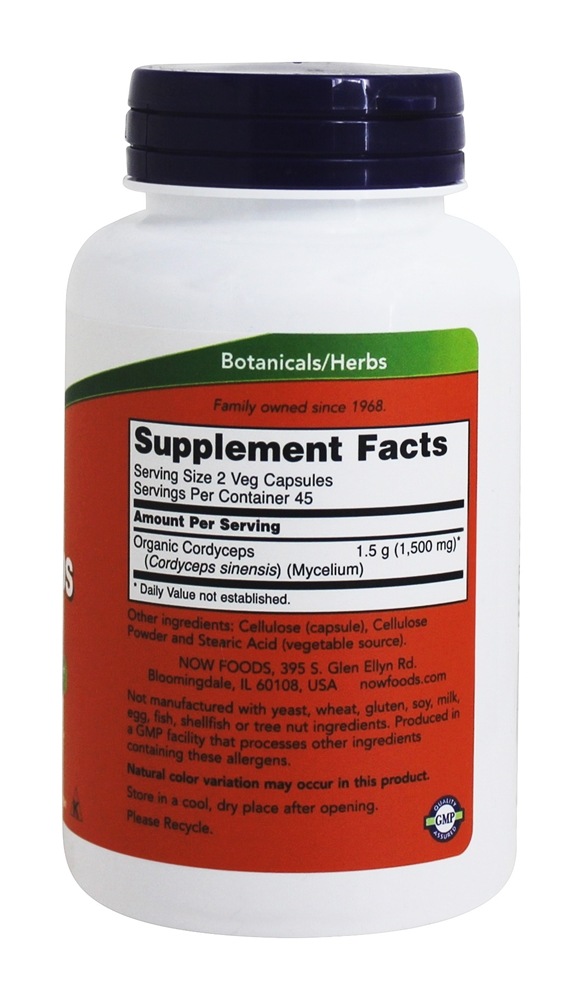 Comprar Cordyceps 750 mg. - Cápsulas vegetarianas 90 NOW Foods - Imagem 2