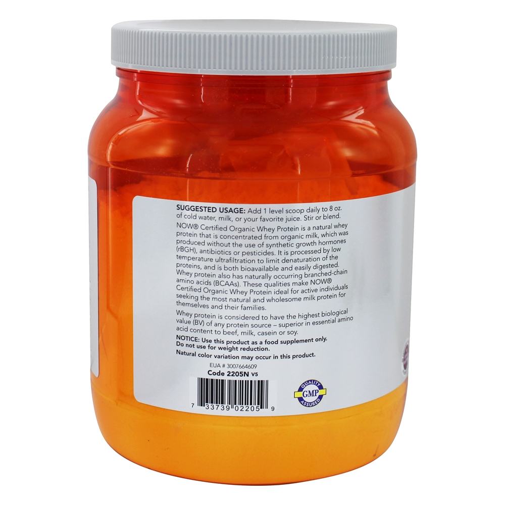 Comprar AGORA Sports Organic Whey Protein Powder Sem sabor - 1 lb. NOW Foods - Imagem 3