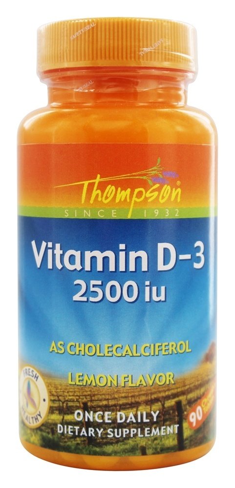 Comprar Vitamina D3 como sabor de limão de colecalciferol 2500 IU - 90 comprimidos mastigáveis Thompson