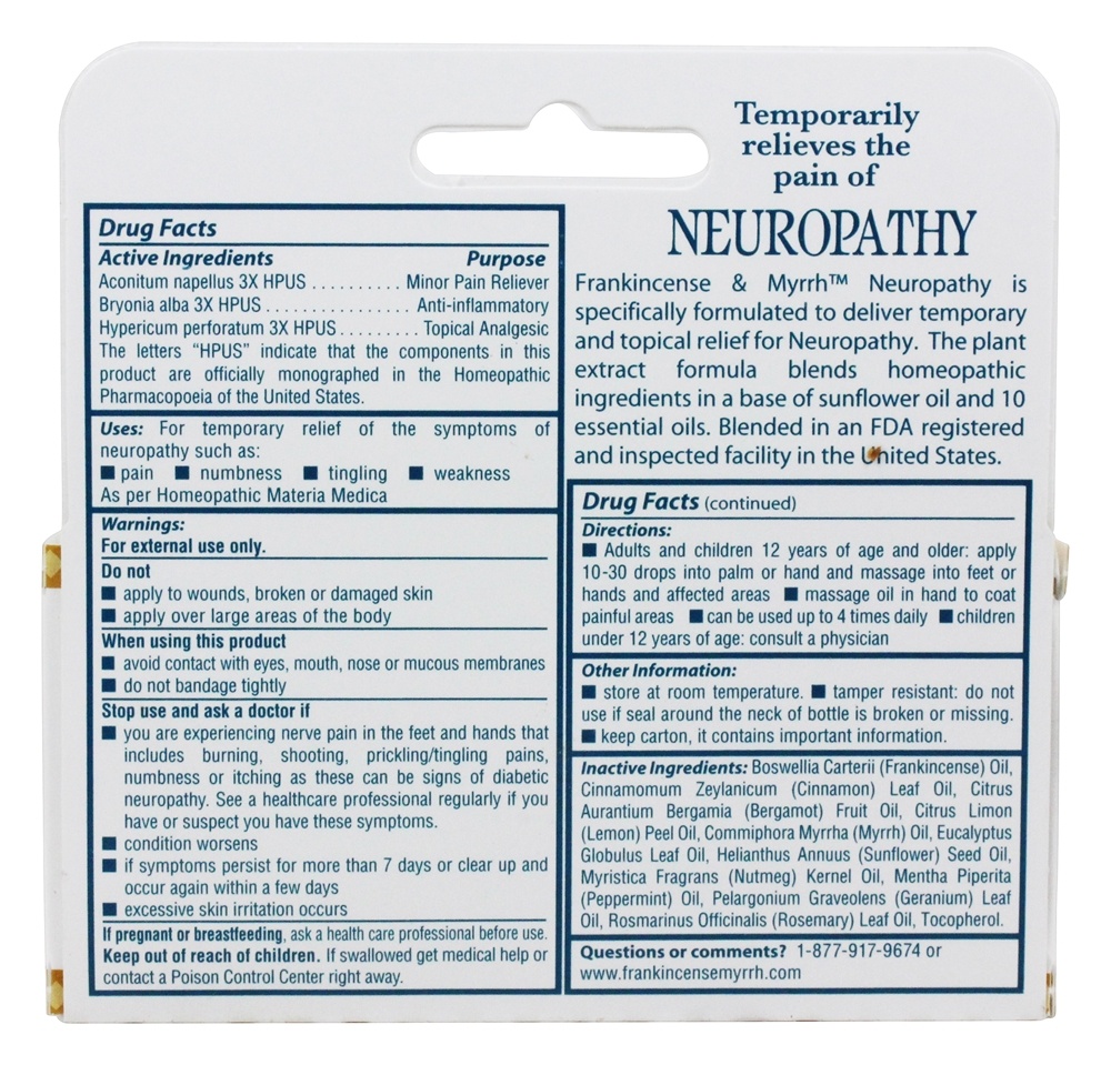 Comprar Todo o óleo de fricção natural da neuropatia - 2 fl. oz. Frankincense & Myrrh - Imagem 3