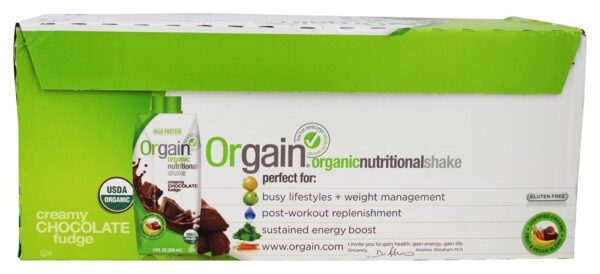 Comprar Orgânico Pronto para Beber Calda Nutritiva de Chocolate Cremoso Fudge - Pacote 12 Orgain - Imagem 4