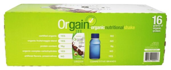Comprar Orgânico Pronto para Beber Calda Nutritiva de Chocolate Cremoso Fudge - Pacote 12 Orgain - Imagem 5
