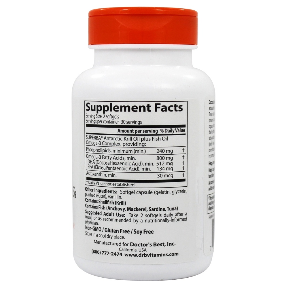 Comprar Enhanced Krill Plus Omega 3s Com Superba Krill - 60 Softgels Doctor's Best - Imagem 2