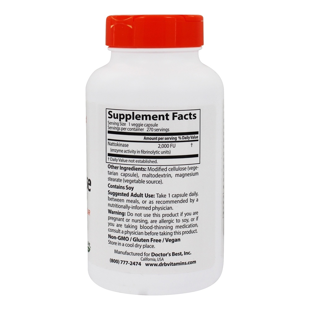 Comprar Nattokinase 2000 FU - Cápsulas vegetarianas 270 Doctor's Best - Imagem 2