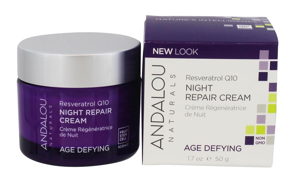 Comprar Idade Desafiando Noite Reparar Facial Creme com Resveratrol Q10 - 1.7 oz. Andalou Naturals