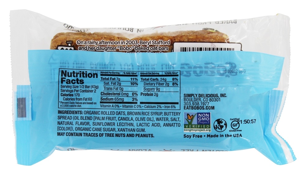 Comprar Todos os Natural Bar originais - 3 oz. Bobo's Oat Bars - Imagem 2