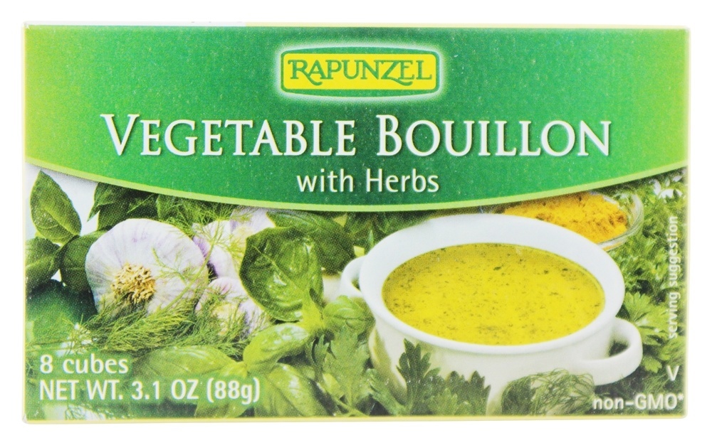 Comprar Caldo Vegetal Vegan com Sal Marinho e Ervas - 8 cubos Rapunzel