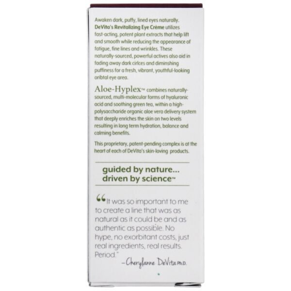 Comprar Creme Revitalizante para os Olhos com Aloe-Hyplex - 0.5 fl. oz. DeVita - Imagem 4