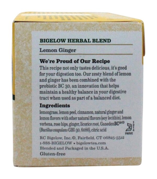Comprar Herb Plus Probióticos Gengibre De Limão - 18 Saquinhos de Chá Bigelow Tea - Imagem 6