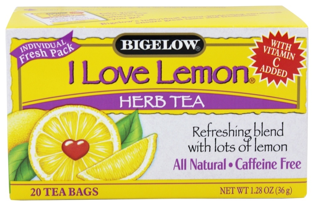 Comprar Chá de ervas com vitamina C Toda a cafeína natural livre Eu amo limão - 20 Saquinhos de Chá Bigelow Tea