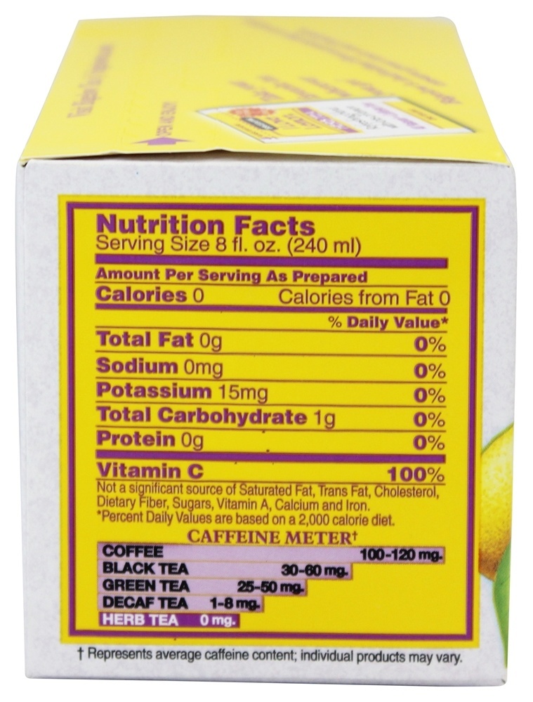 Comprar Chá de ervas com vitamina C Toda a cafeína natural livre Eu amo limão - 20 Saquinhos de Chá Bigelow Tea - Imagem 2