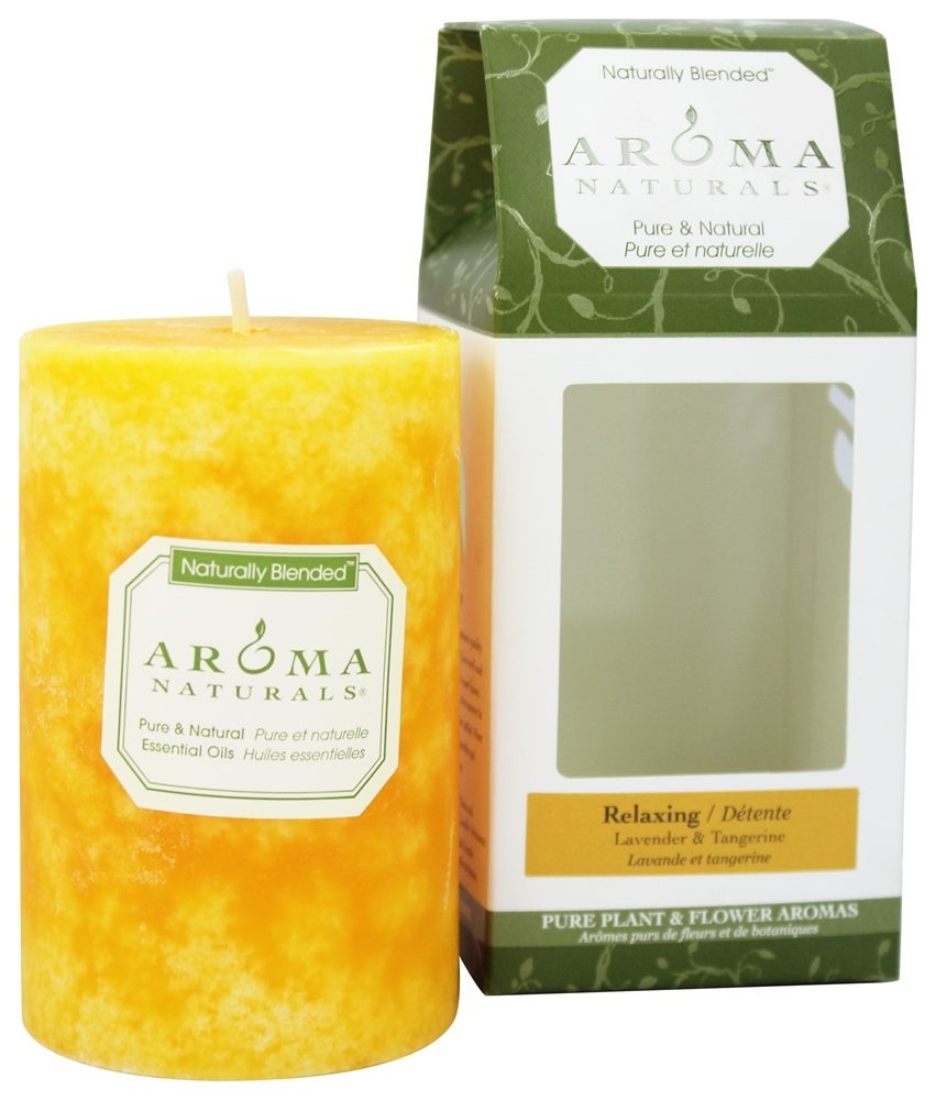 Comprar Relaxar lavanda e tangerina com velas naturais e pilar natural misturado Aroma Naturals