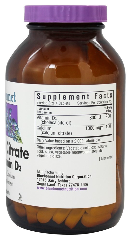 Comprar Citrato de Cálcio Com Vitamina D3 de Alta Potência - 180 Cápsulas Bluebonnet Nutrition - Imagem 2