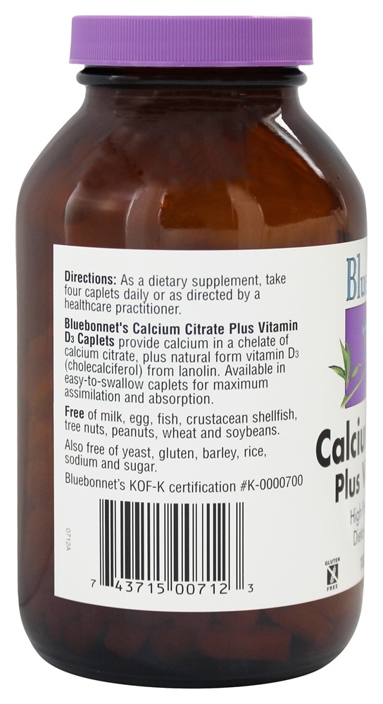Comprar Citrato de Cálcio Com Vitamina D3 de Alta Potência - 180 Cápsulas Bluebonnet Nutrition - Imagem 3