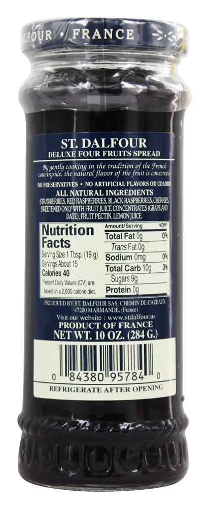Comprar Fruto Espalhar 100% Natural Congestionamento Quatro Frutas - 10 oz. St. Dalfour - Imagem 2