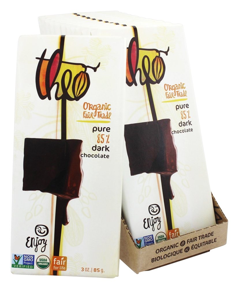 Comprar Comércio orgânico e justo 85 barra de chocolate escuro Pure - 3 oz. Theo Chocolate - Imagem 3