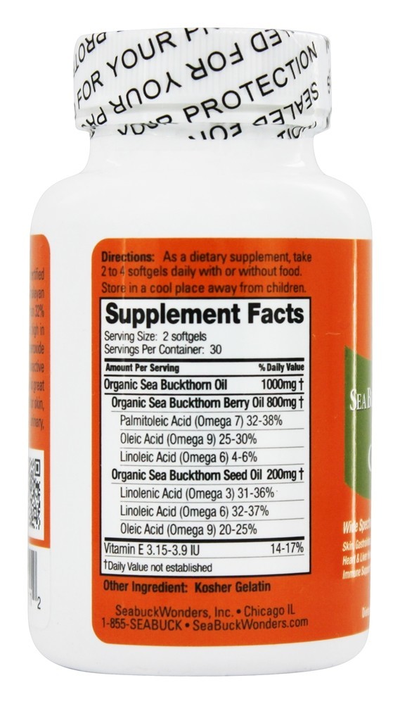 Comprar Omega-7 Completo Mistura de Óleo de Espinheiro Marítimo 500 mg. - 60 Softgels Seabuck Wonders - Imagem 2