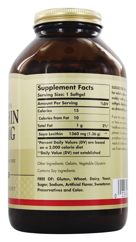 Comprar Lecitina Unbleached 1360 mg. - 250 Softgels Solgar - Imagem 2