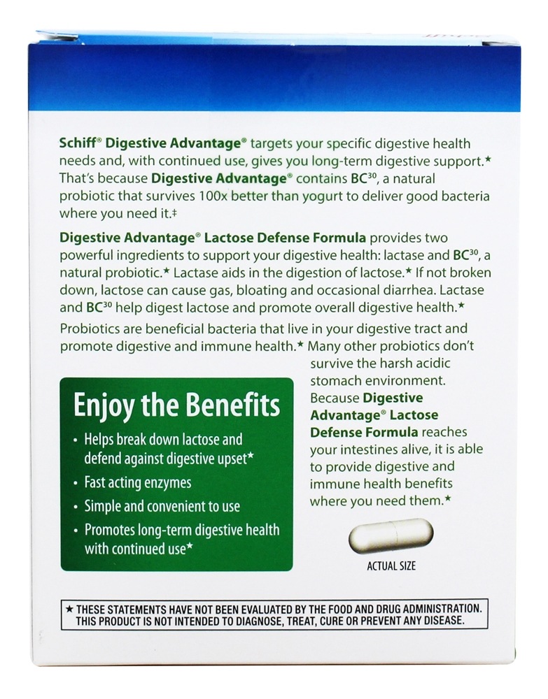 Comprar Digestive Advantage Fórmula de Defesa Contra a Lactose - Cápsulas 32 Schiff - Imagem 3