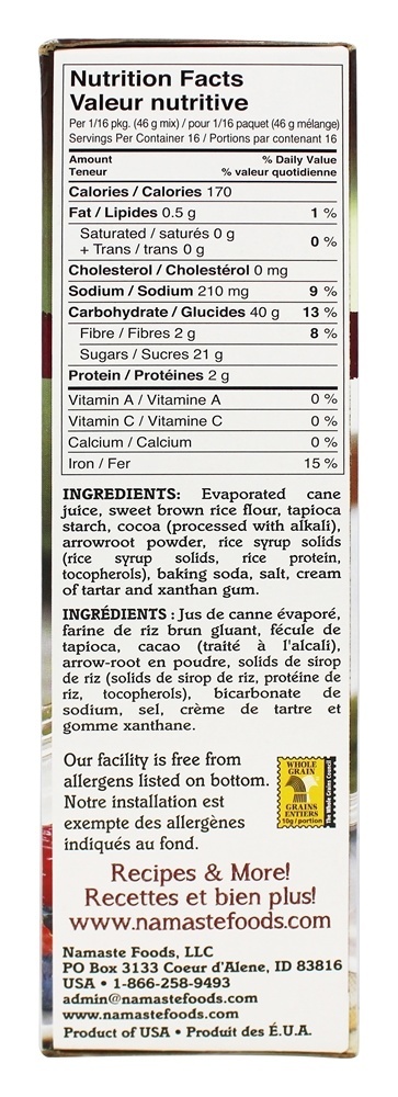 Comprar Mistura De Bolo De Chocolate Sem Glúten - 26 oz. Namaste Foods - Imagem 2