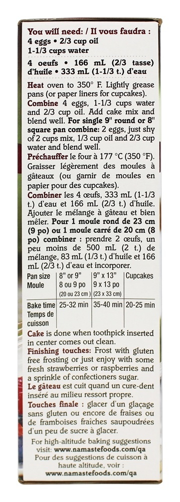 Comprar Mistura De Bolo De Chocolate Sem Glúten - 26 oz. Namaste Foods - Imagem 3