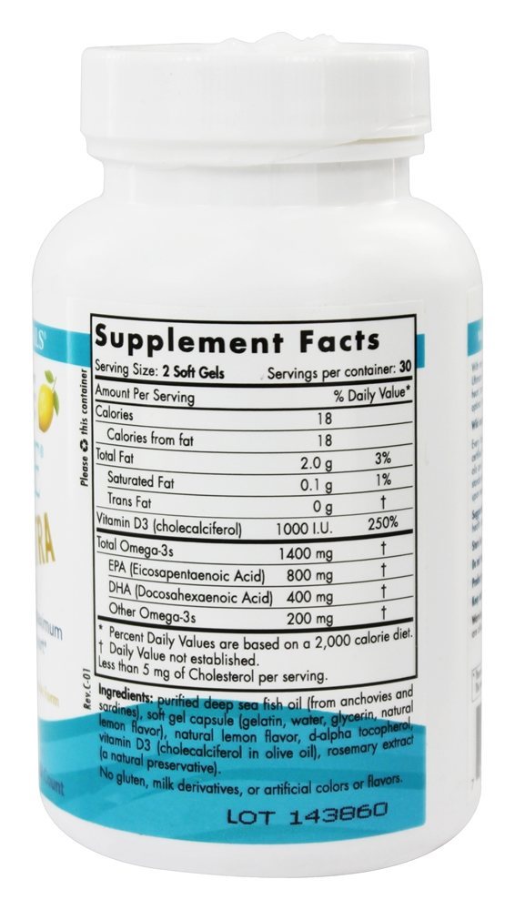 Comprar Ultimate Omega Xtra Sabor Limão 1000 mg. - 60 Softgels Nordic Naturals - Imagem 2