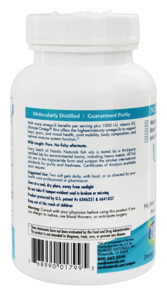 Comprar Ultimate Omega Xtra Sabor Limão 1000 mg. - 60 Softgels Nordic Naturals - Imagem 3