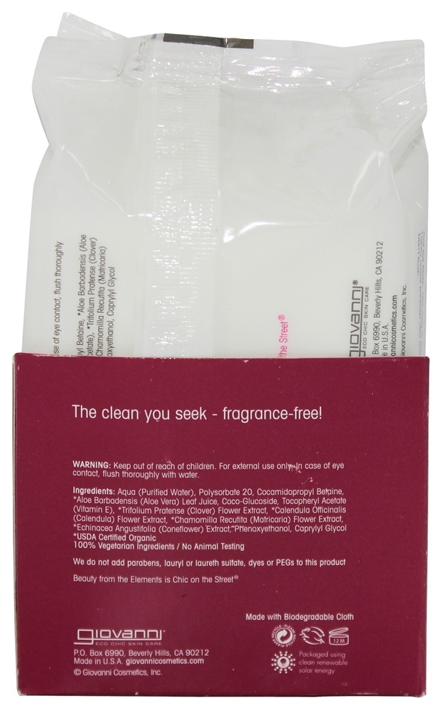 Comprar Toalhetes de Limpeza Facial Suavizantes Sem perfume - 30 Toalha (s) Giovanni - Imagem 2